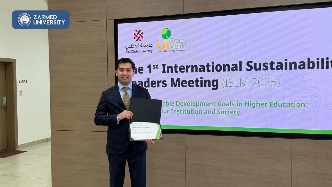ZARMED University representative at ISLM 2025 in Abu Dhabi